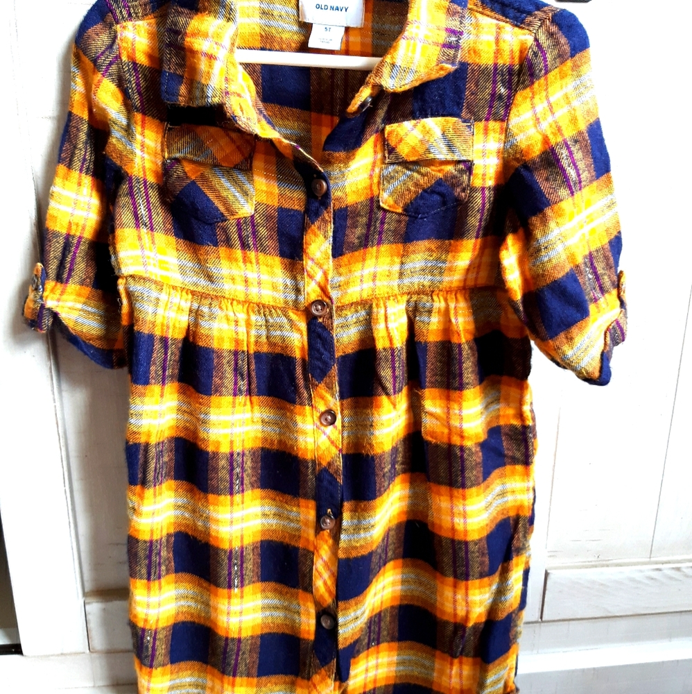 Little Girls Flannel Shirt Dress
